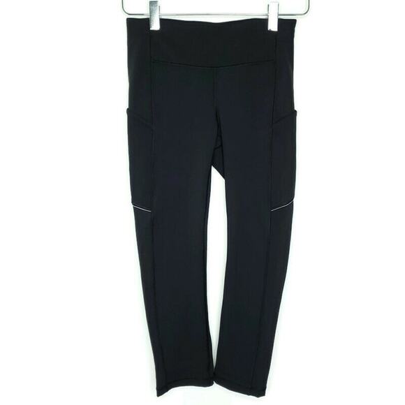 Lululemon Speed Up 21" Crop Leggings 4 Black - Picture 1 of 9